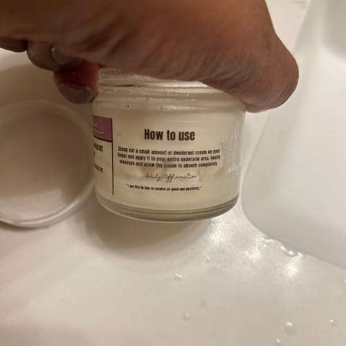Customer photo review of Lavender Cream Deodorant