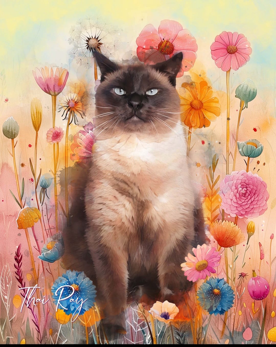 Customer photo review of Custom Watercolor Pet Portrait – BlossomTails