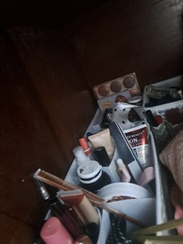 Customer photo review of Qoolish Makeup Organizer with Adjustable Compartments – Set of 3