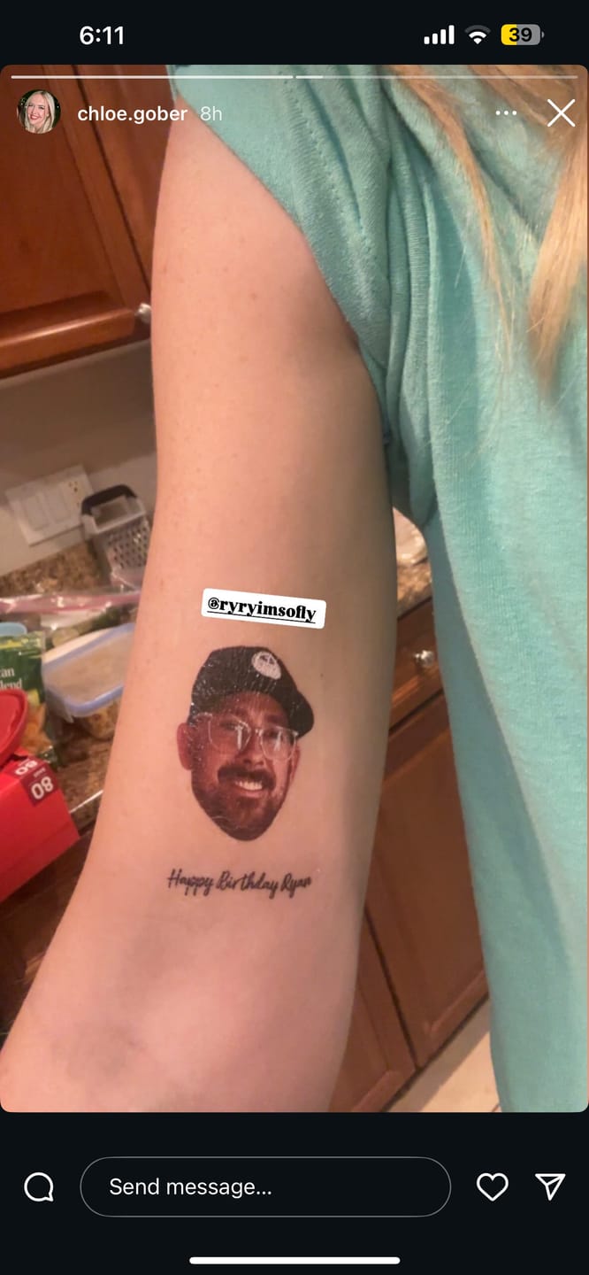 Customer photo review of Face Cut-Out Photo with Text Temporary Tattoo