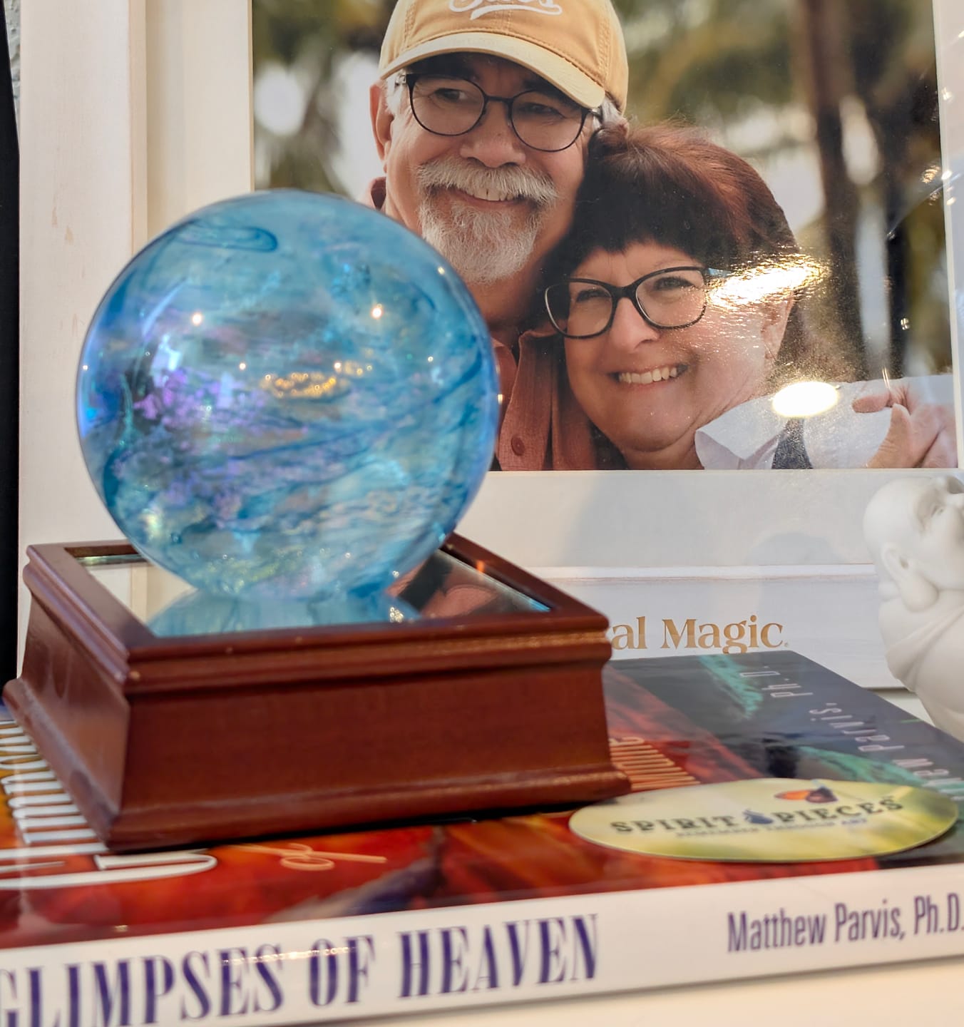 Customer photo review of Dichroic Explosion Orb with Cremation Ash