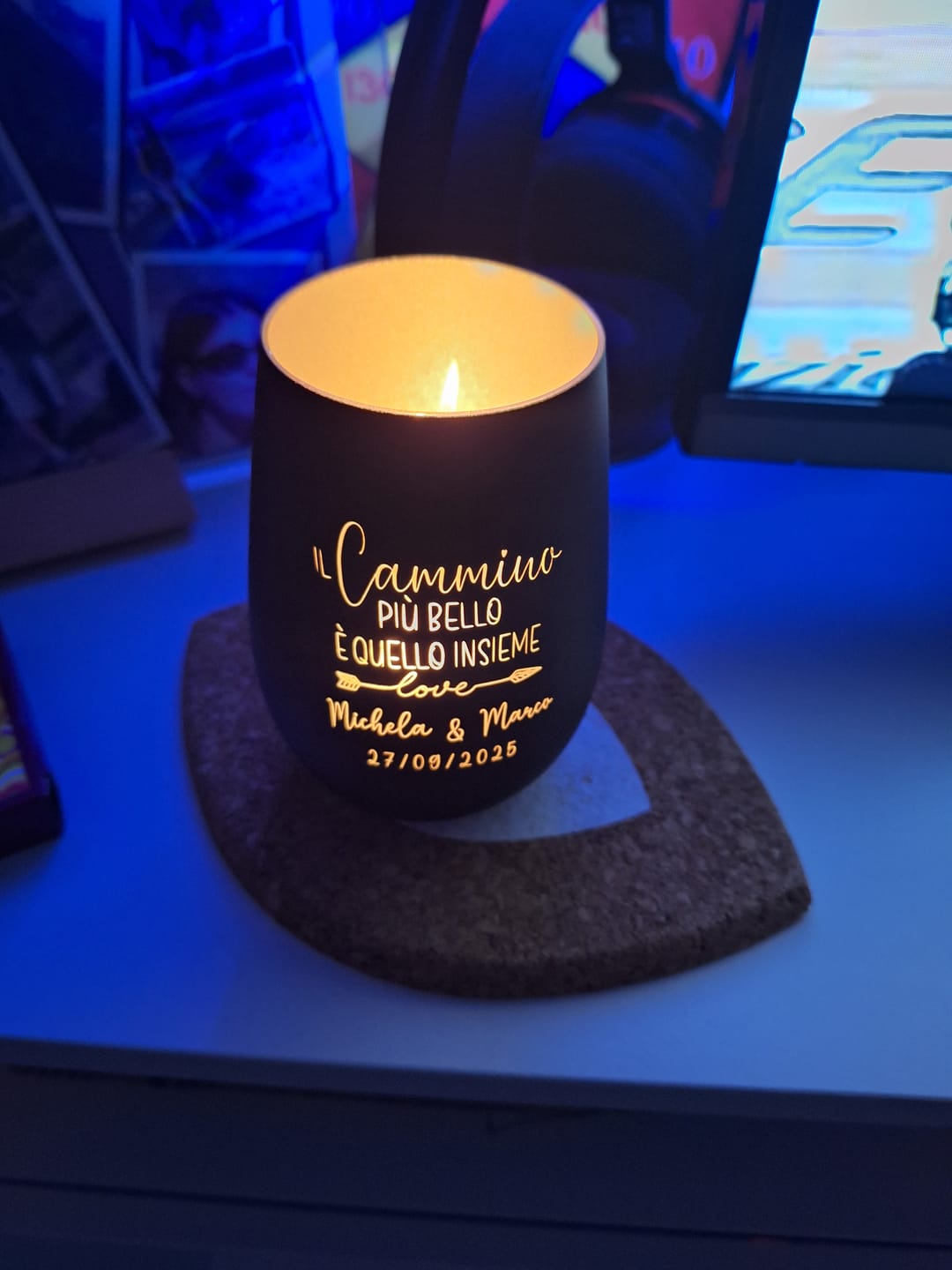 Customer photo review of Cammino Insieme – Lanterna personalizzata per coppie