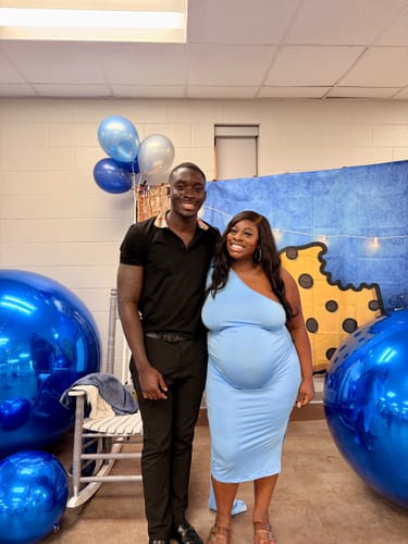 Customer photo review of Blue Inflatable Mirror Ball Reusable Big Bubble Balloon
