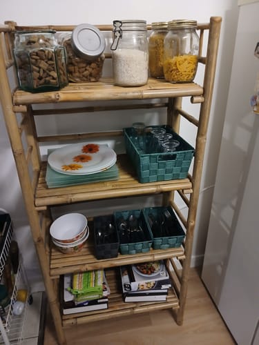 Customer photo review of SEMARANG - Etagère 4 niveaux en bambou massif