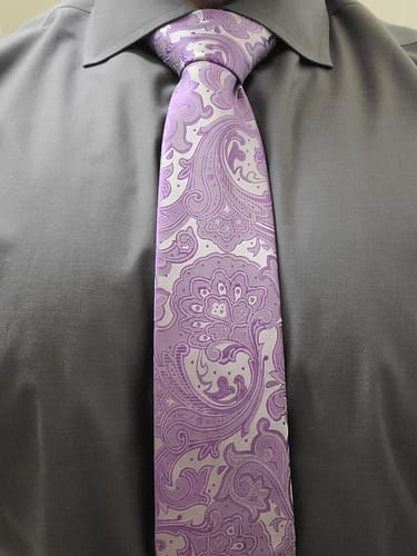 Customer photo review of Ties2you Extra Long Tie Violet Purple Floral 70 Inches Silk Mens Dress Tie Set for Formal