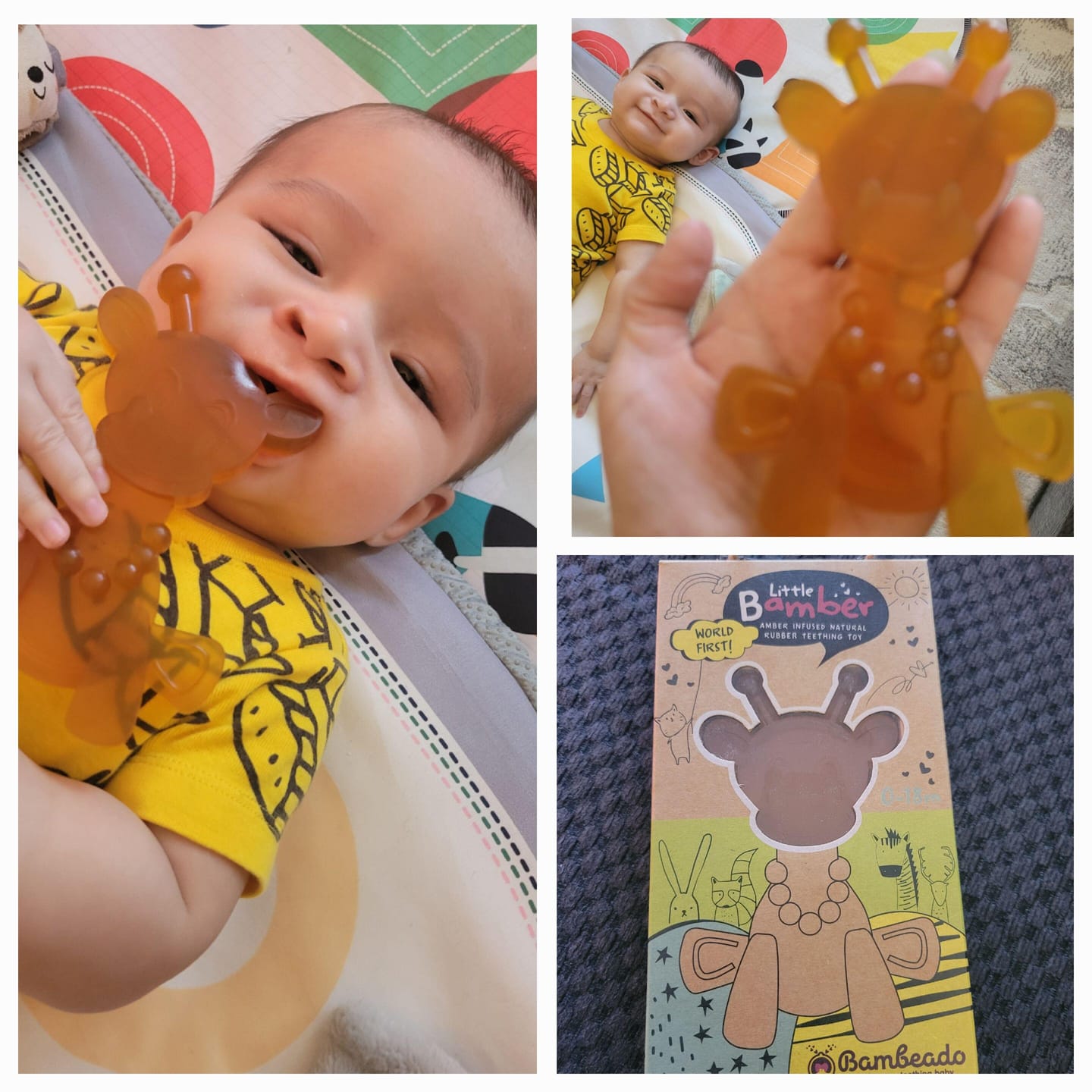 Customer photo review of The Little Bamber - Natural Rubber & Baltic Amber Teething Toy