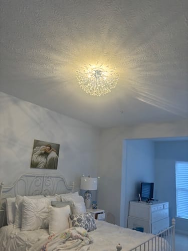Customer photo review of Luxury Bloom Dandelion Crystal Semi Flush Mount