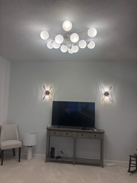Customer photo review of Blossom 12-Light Opal Glass Bubble Semi Flush Chandelier