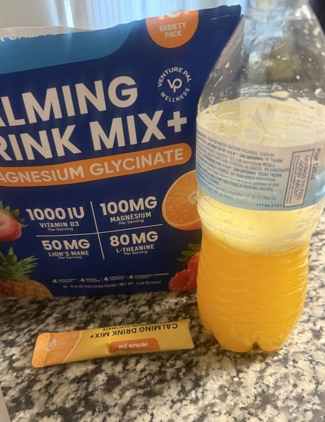 Customer photo review of Magnesium Glycinate Powdered Drink Mix - Variety- 16 Sticks
