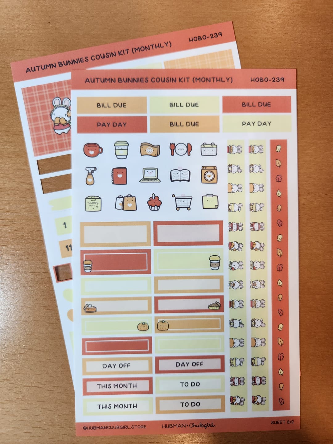 Customer photo review of Autumn Bunnies Hobonichi Cousin Monthly Kit (Set of 2)