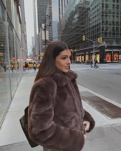 Customer photo review of Alexandra Faux Fur Jacket