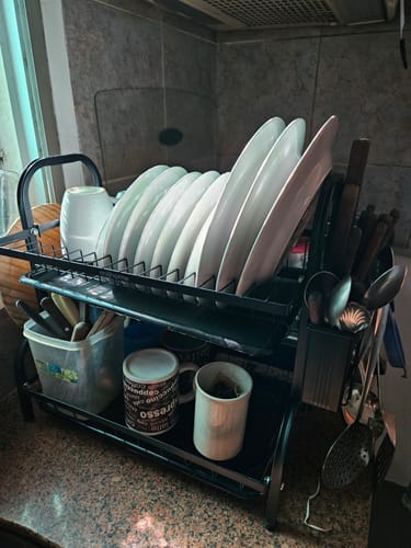 Reseña con foto de un cliente sobre Escurridor Premium Tretten de 2 Pisos Milhome