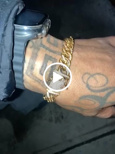 Customer video review of Gold 10MM Miami Cuban CZ Bling Ice Lock Bracelet