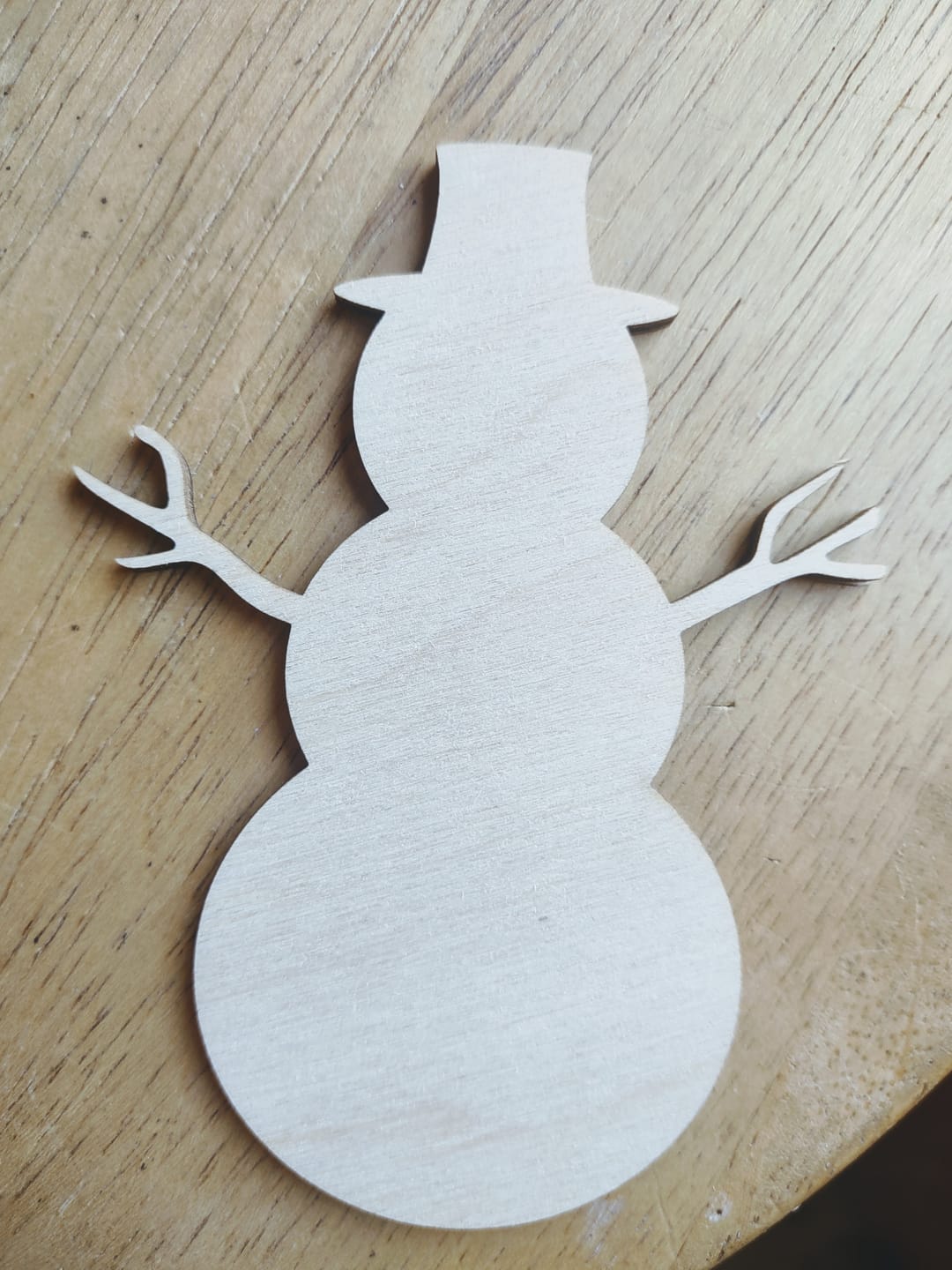 Customer photo review of Unfinished Wood Snowman Shape - Winter Decor - Craft - up to 46" DIY