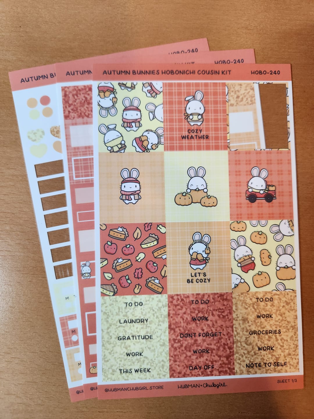 Customer photo review of Autumn Bunnies Theme Hobonichi Cousin Weekly Kit (Set of 3)