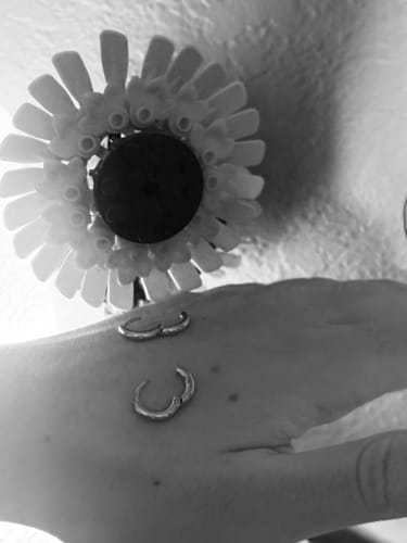 Customer photo review of Silver Huggies Earrings