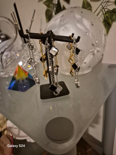 Customer photo review of Celine Silver Clover Bracelet