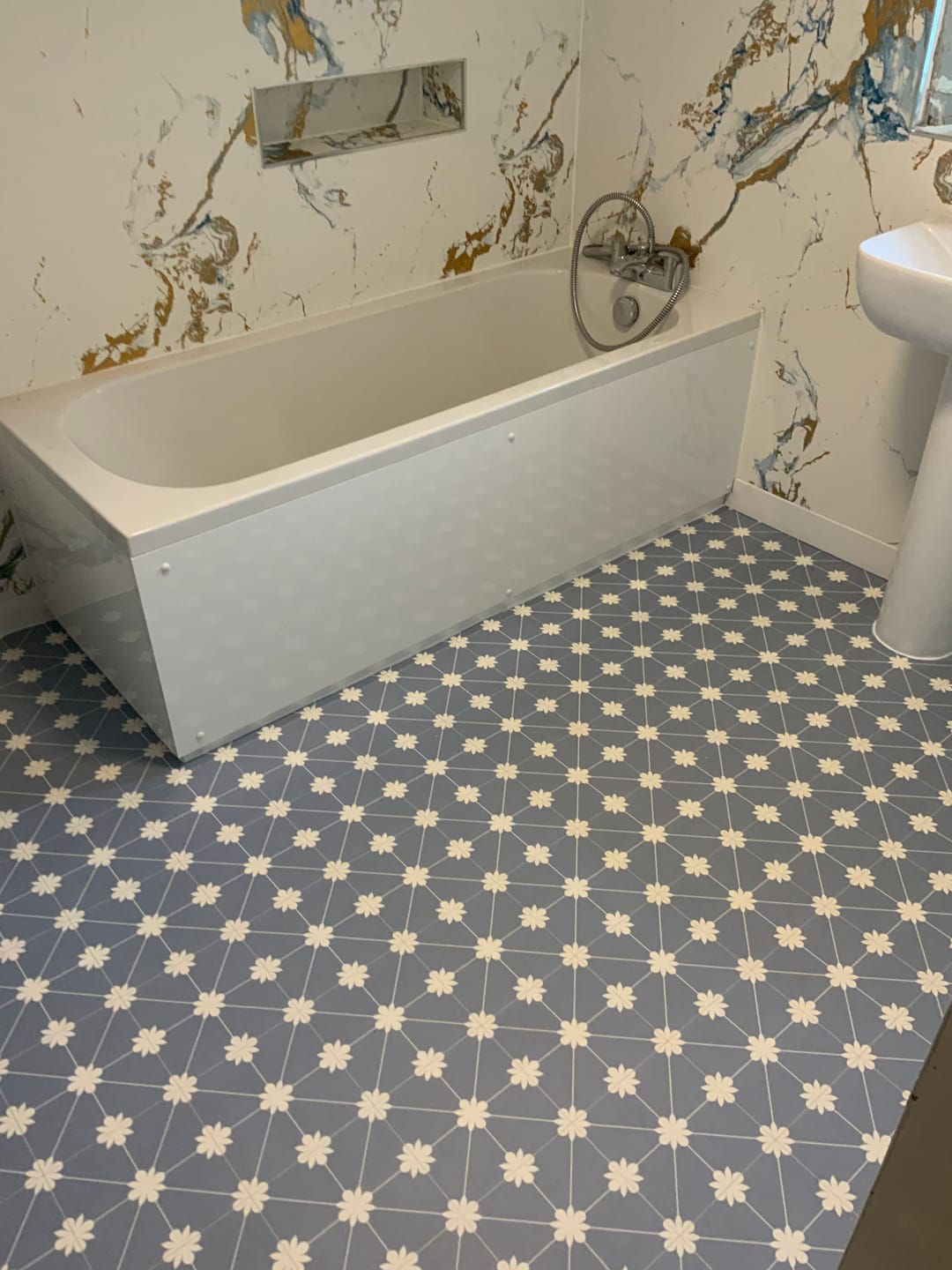 Customer photo review of 10mm Oro Blue Ultra Matt Shower Panel 1M x 2.4M