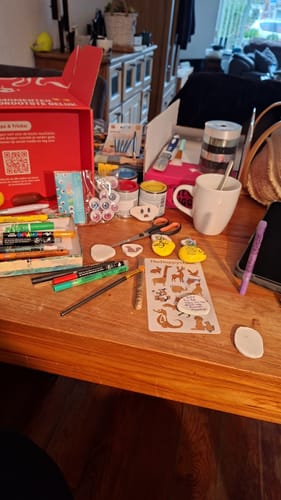 Customer photo review of Starterspakket Happy Stones + App om ze te volgen | Alles-in-1 | Stenen schilderen