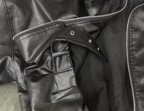 Customer photo review of Caroline Vegan Leather Jacket