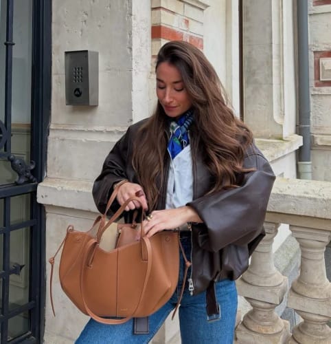 Customer photo review of Caroline Vegan Leather Jacket
