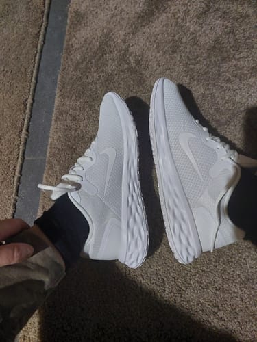 Customer photo review of Nike Revolution 6 Next Nature Triple White (Women's)