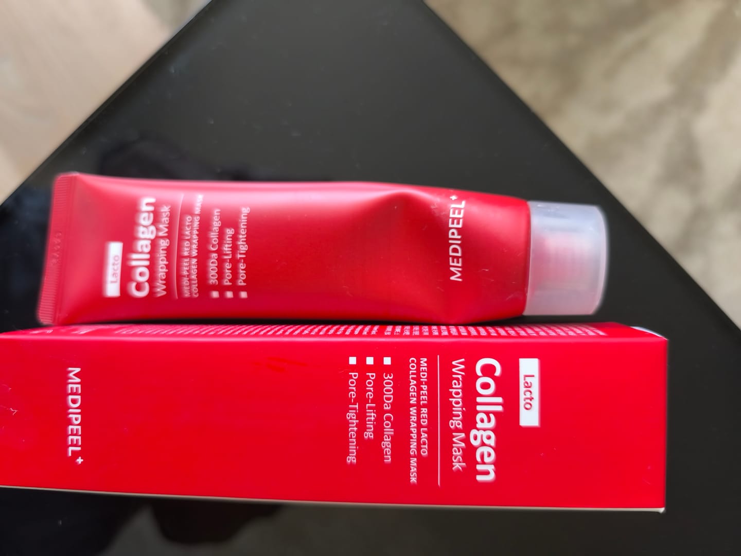Customer photo review of Maska-plēve poru sašaurināšanai ar kolagēnu Medi-Peel Red Lacto Collagen Wrapping Mask