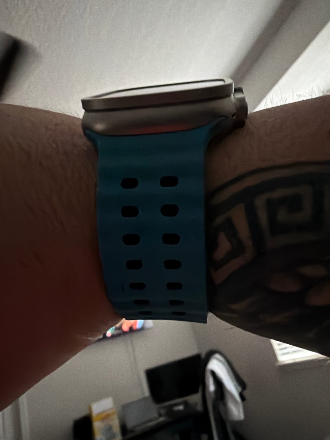 Customer photo review of Apple Band ULTRA - Silicone Wave - Slate Blue