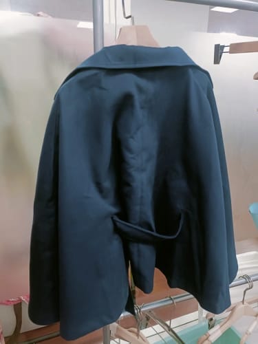 Customer photo review of Gianna Elegant High-Neck Belted Cape Jacket