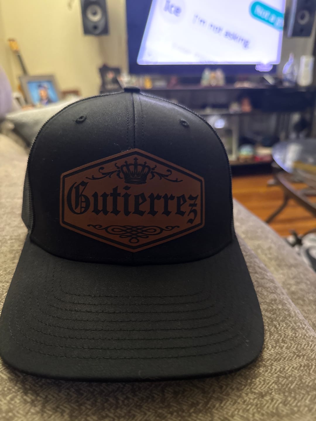 Customer photo review of Alpha Royale - Personalize It - Leather Patch Hat - Richardson 112