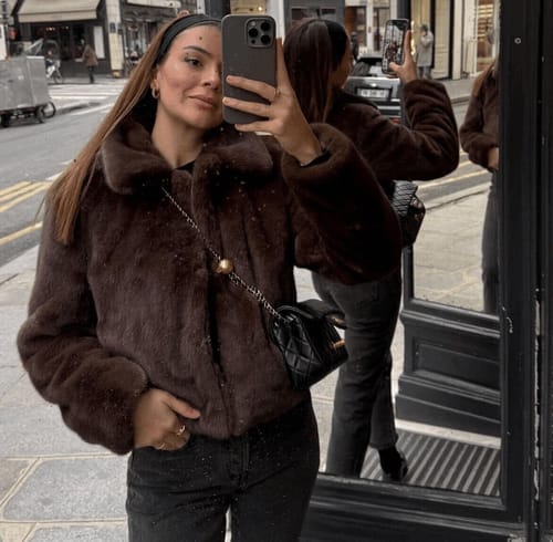 Customer photo review of Alexandra Faux Fur Jacket