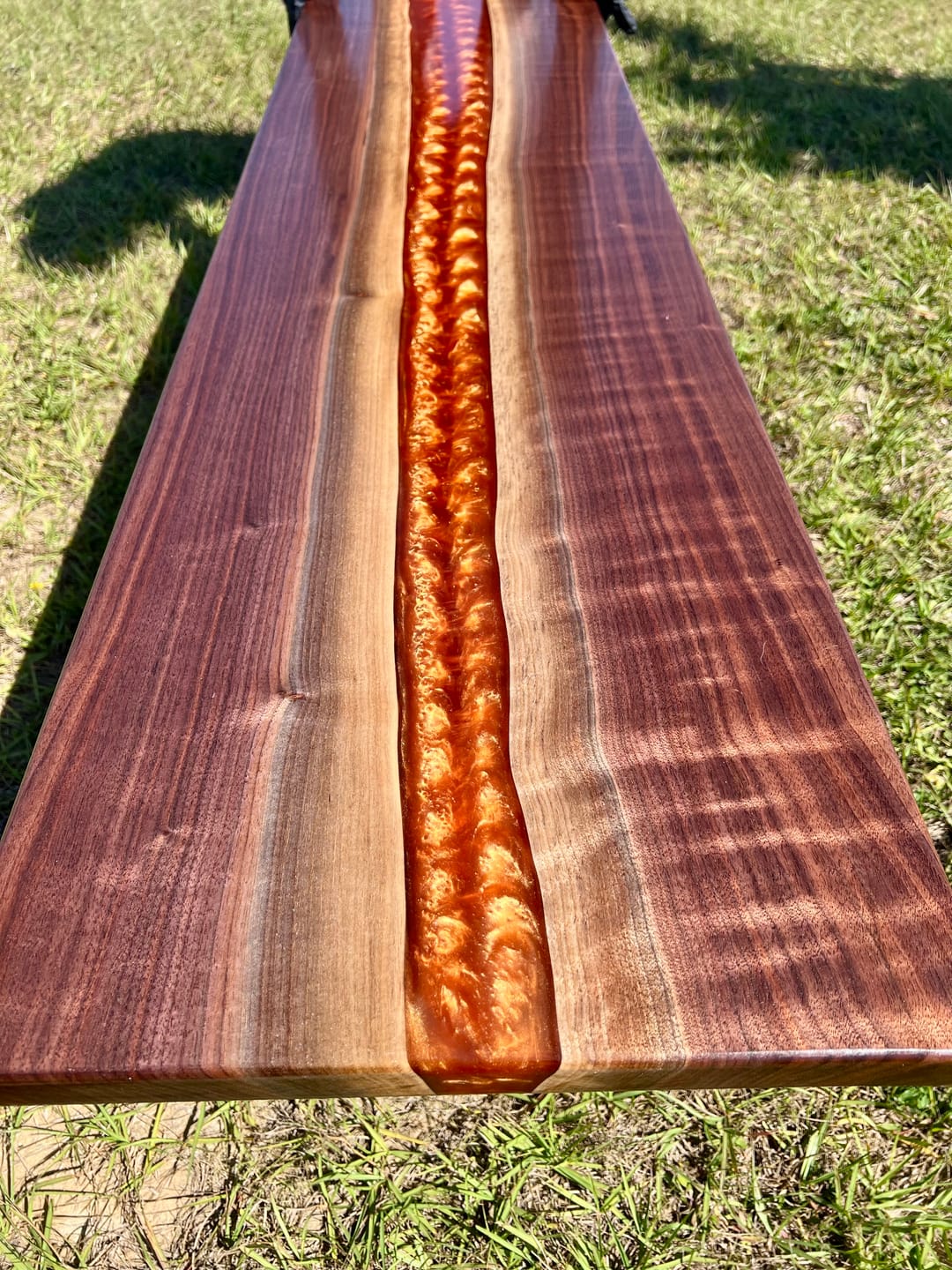 Customer photo review of Bench Legs 103 Haru 16.3" H for Dining Live Edge Tabletop