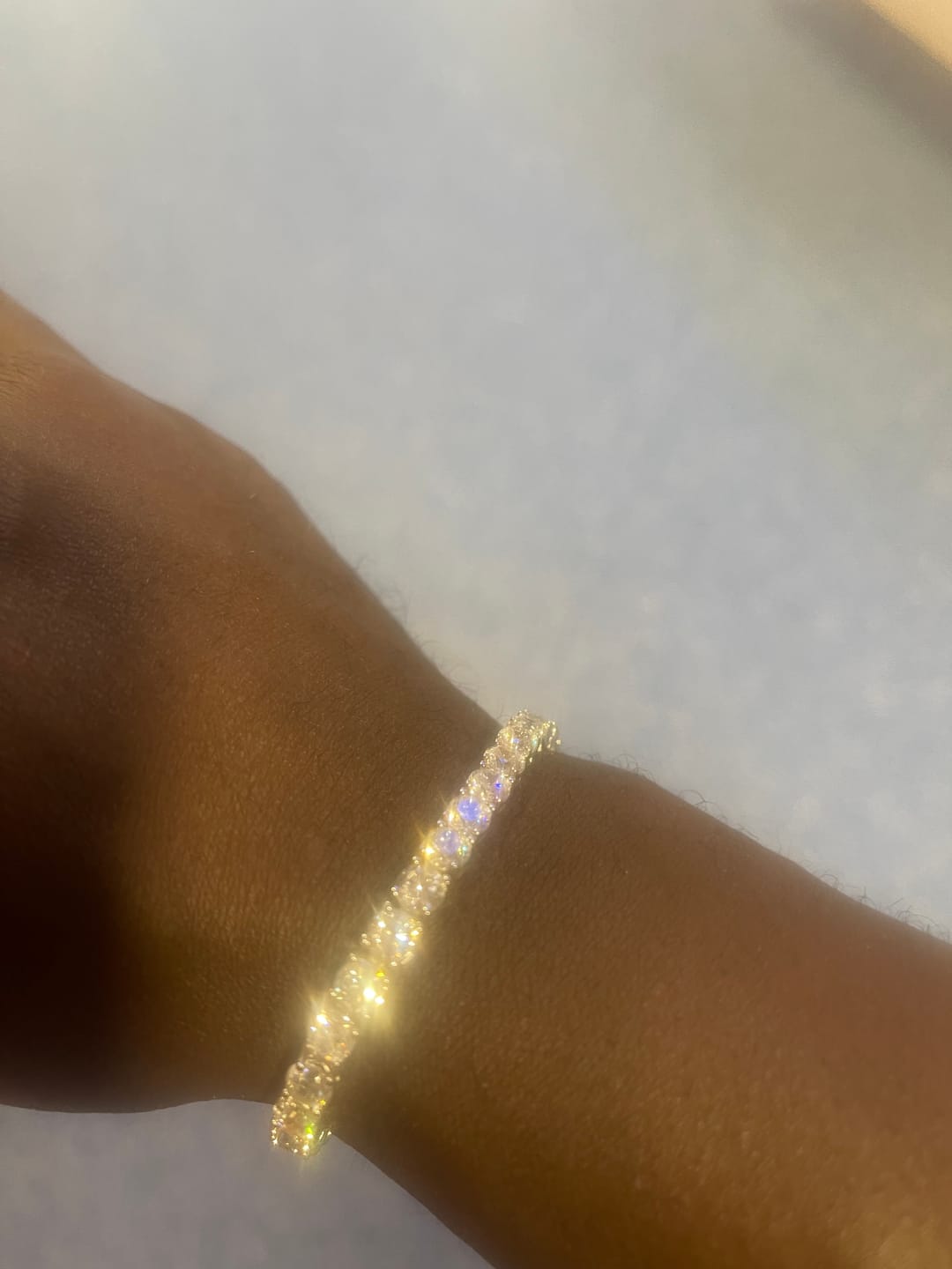 Customer photo review of Moissanite Micro Tennis Chain - 925 Silver - D Colour - VVS1