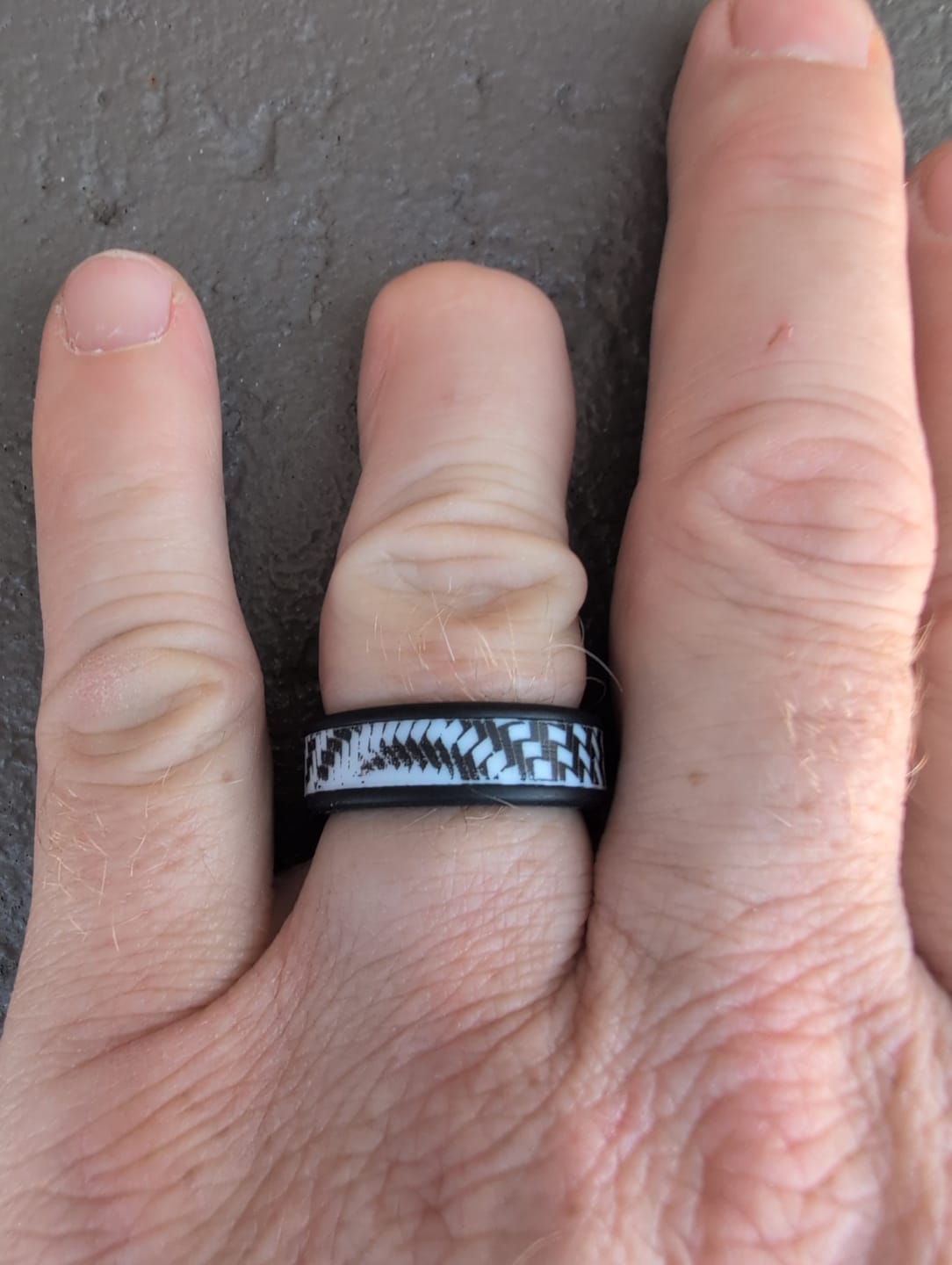 Customer photo review of The Checkered - Silicone Ring