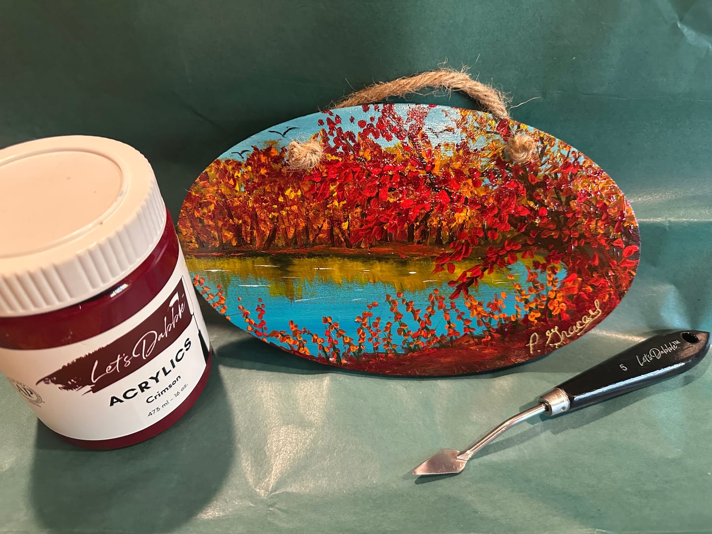 Customer photo review of DabblePaints™️ Burnt Umber — Thick-Body Acrylic Paint