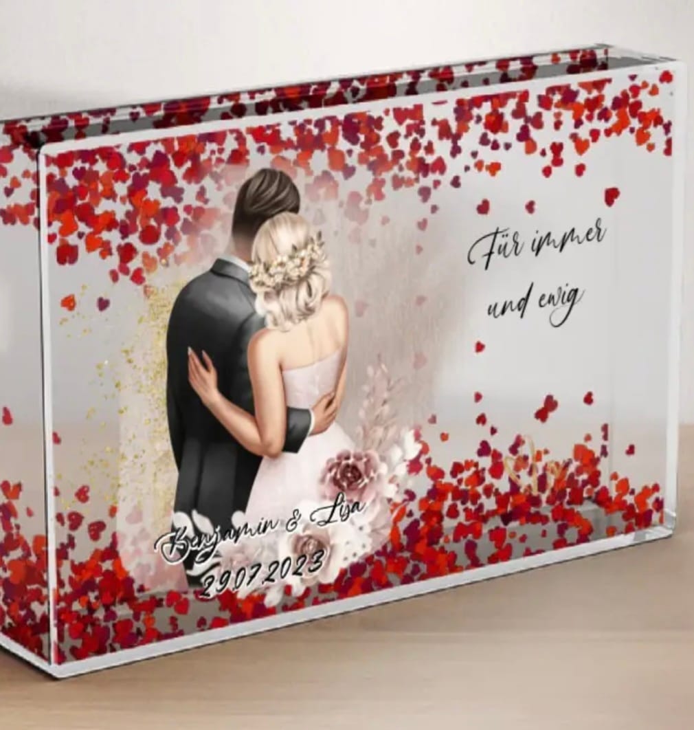 Customer photo review of Hochzeit - Schneekugel Herz Pailletten