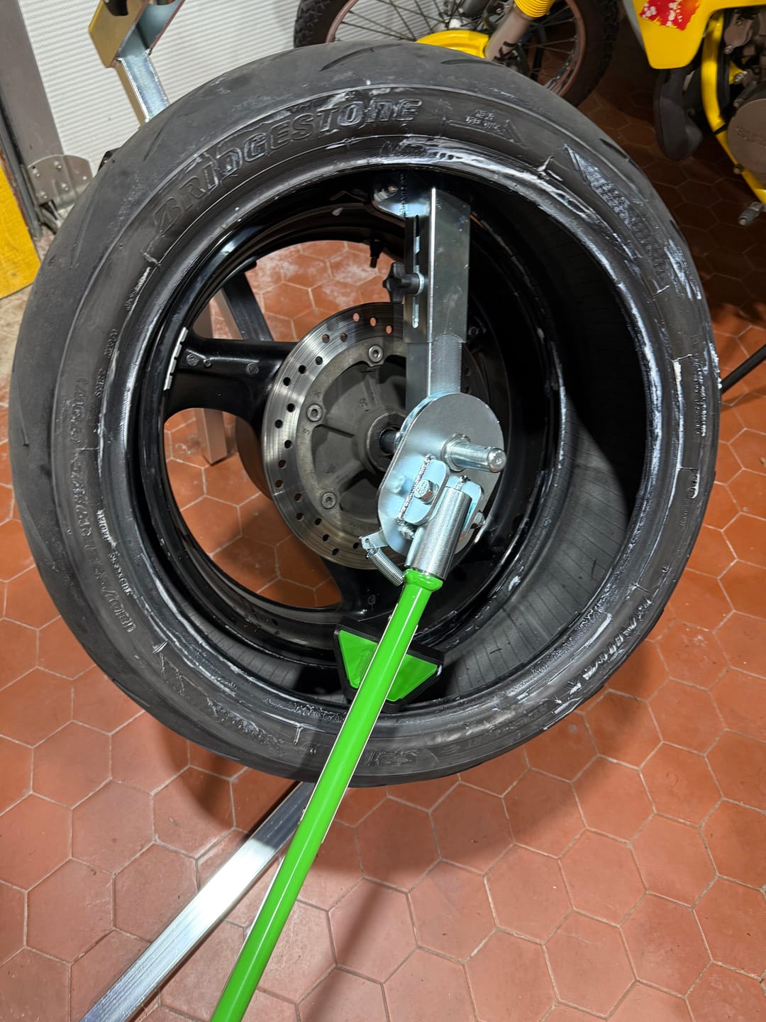 Customer photo review of Street Bike Tire Changer