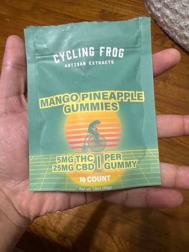 Customer photo review of Mango-Pineapple Gummies, 5mg THC + 25mg CBD