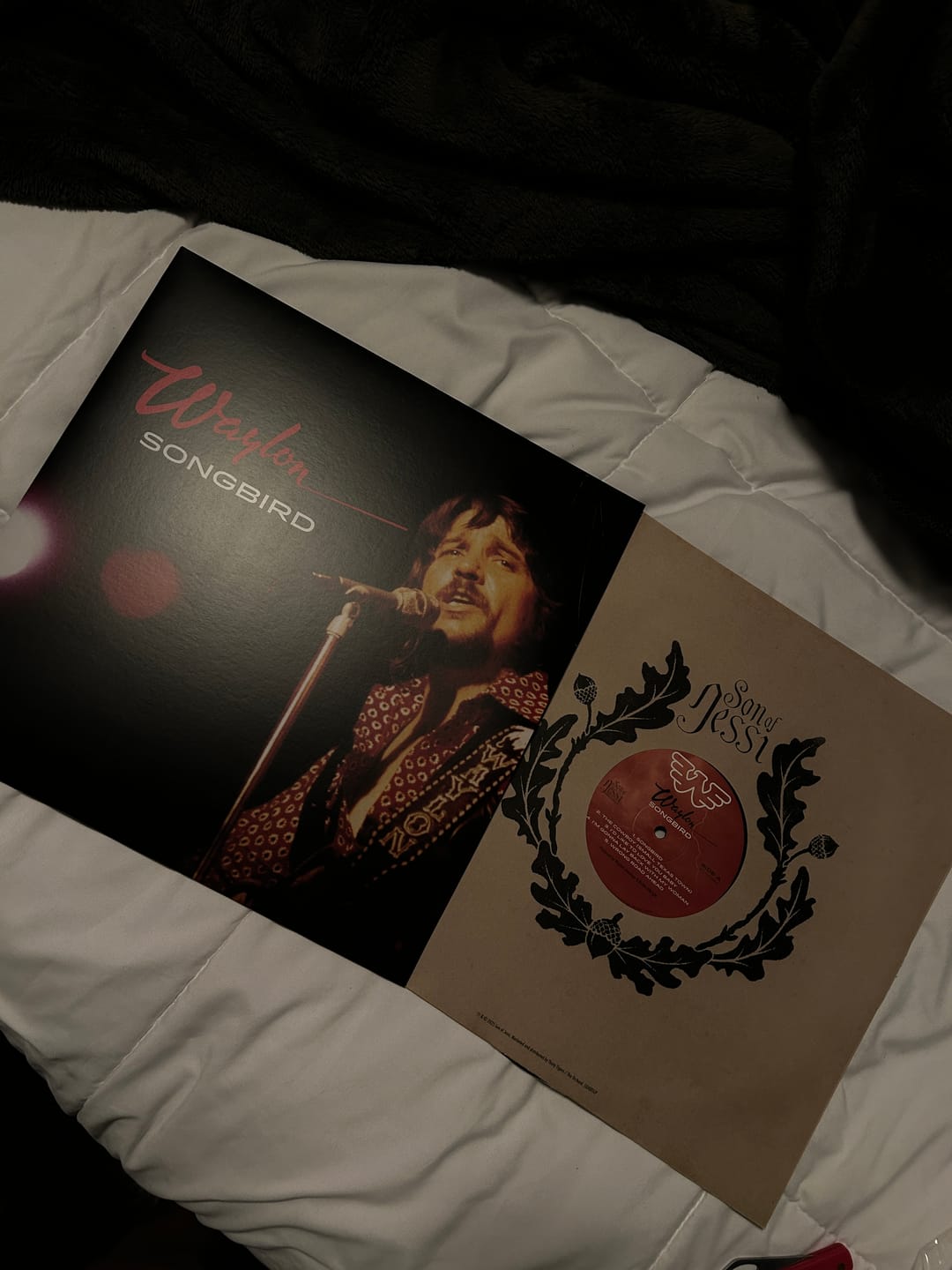 Customer photo review of Waylon Jennings "Songbird" Black Vinyl LP Pre-Order