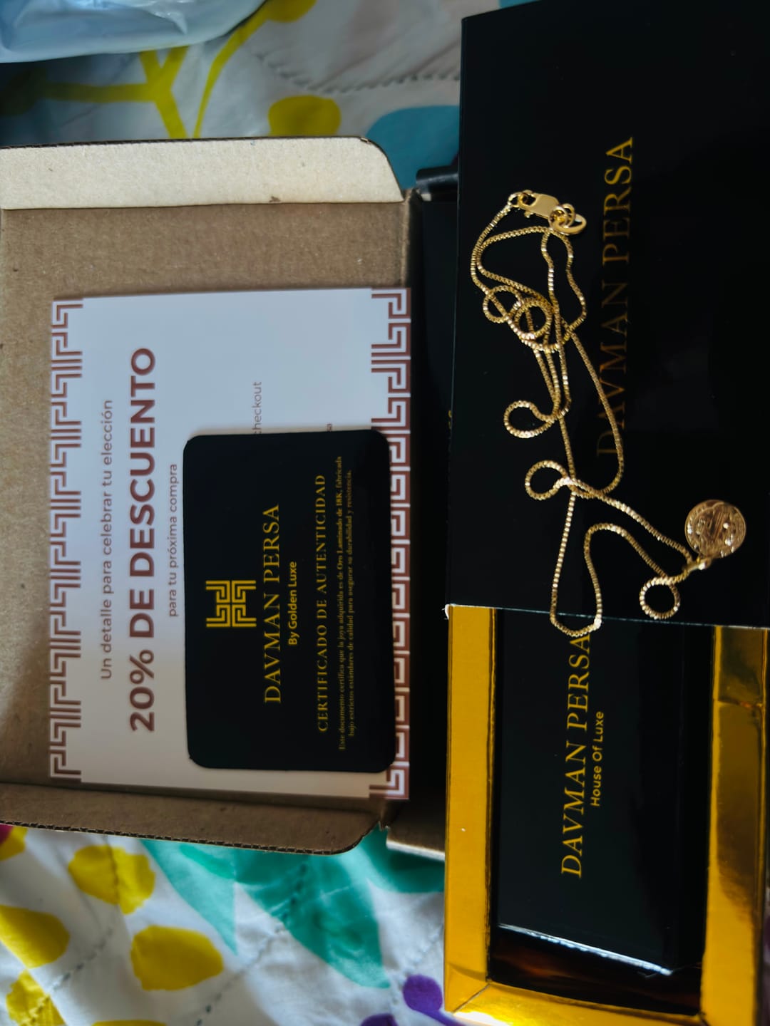 Customer photo review of Cadena Veneciana en Oro laminado 18k Para Dama