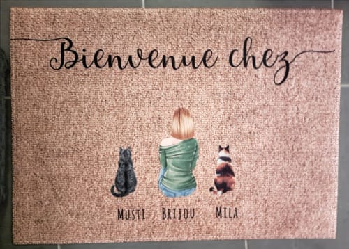 Customer photo review of Notre coloc - Paillasson personnalisé