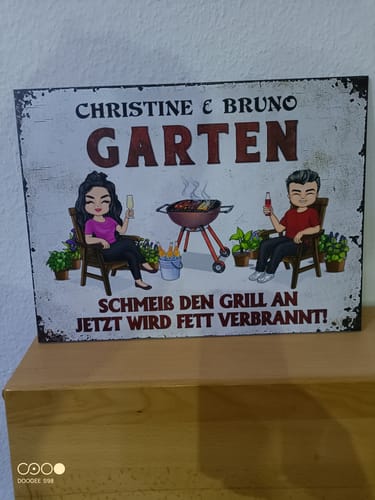 Customer photo review of Mein Grillplatz - Personalisiertes Gartenschild