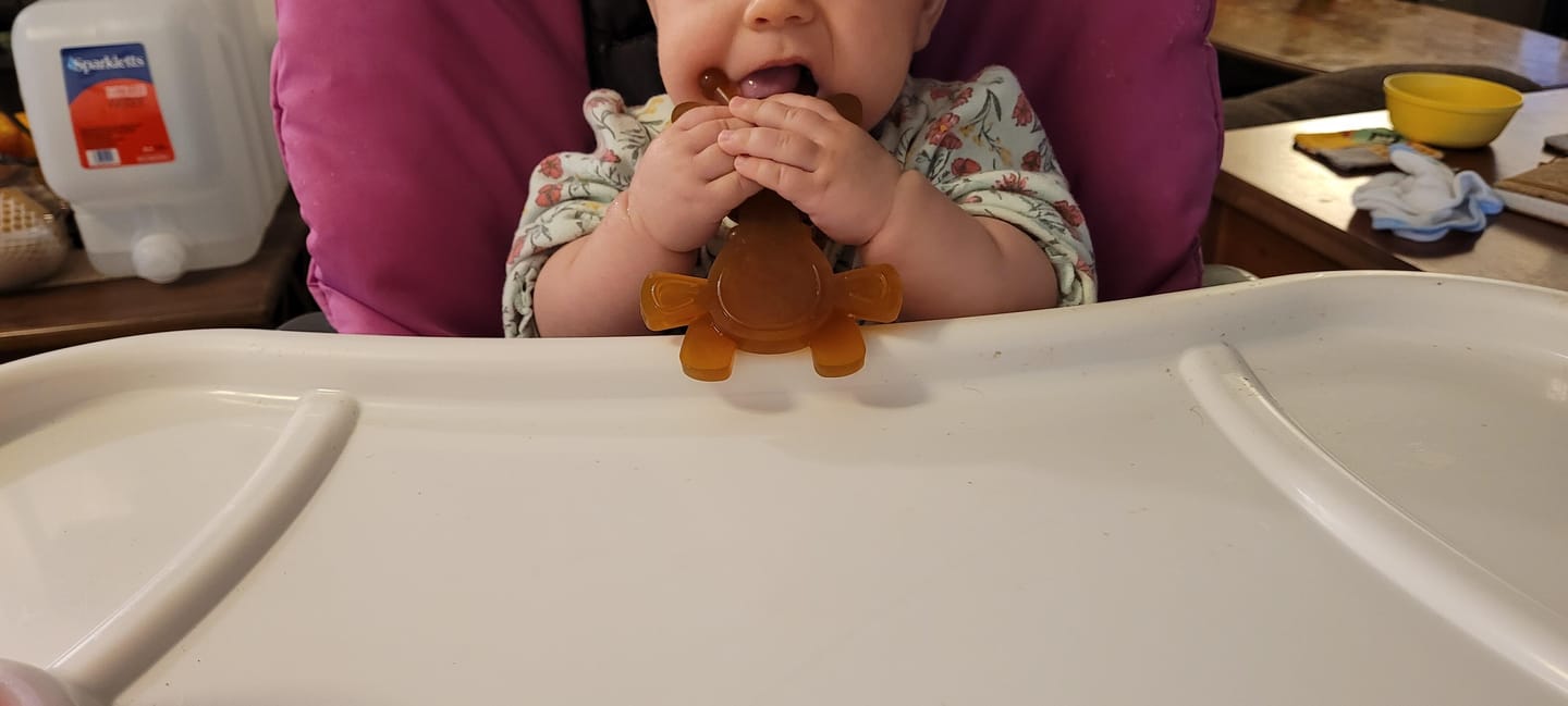 Customer photo review of The Little Bamber - Natural Rubber & Baltic Amber Teething Toy