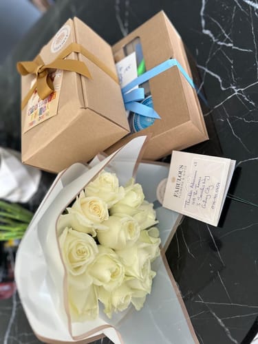Customer photo review of Pure Snow Rose Bouquet