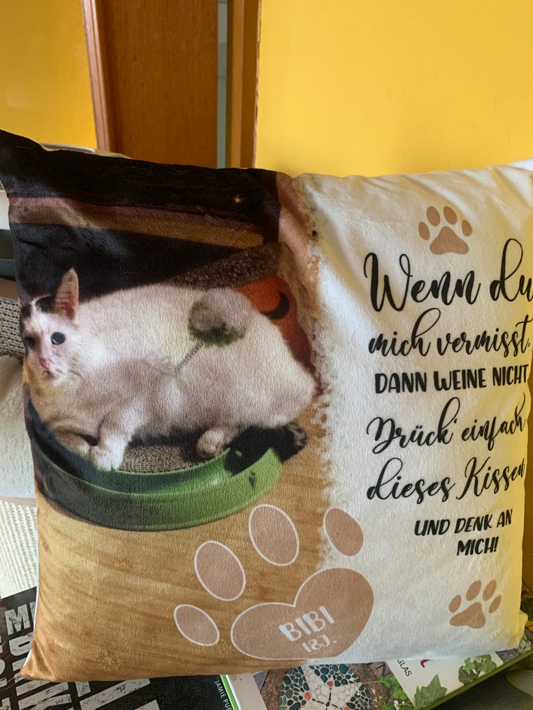 Customer photo review of Wenn du mich vermisst - Individuelles Kissen