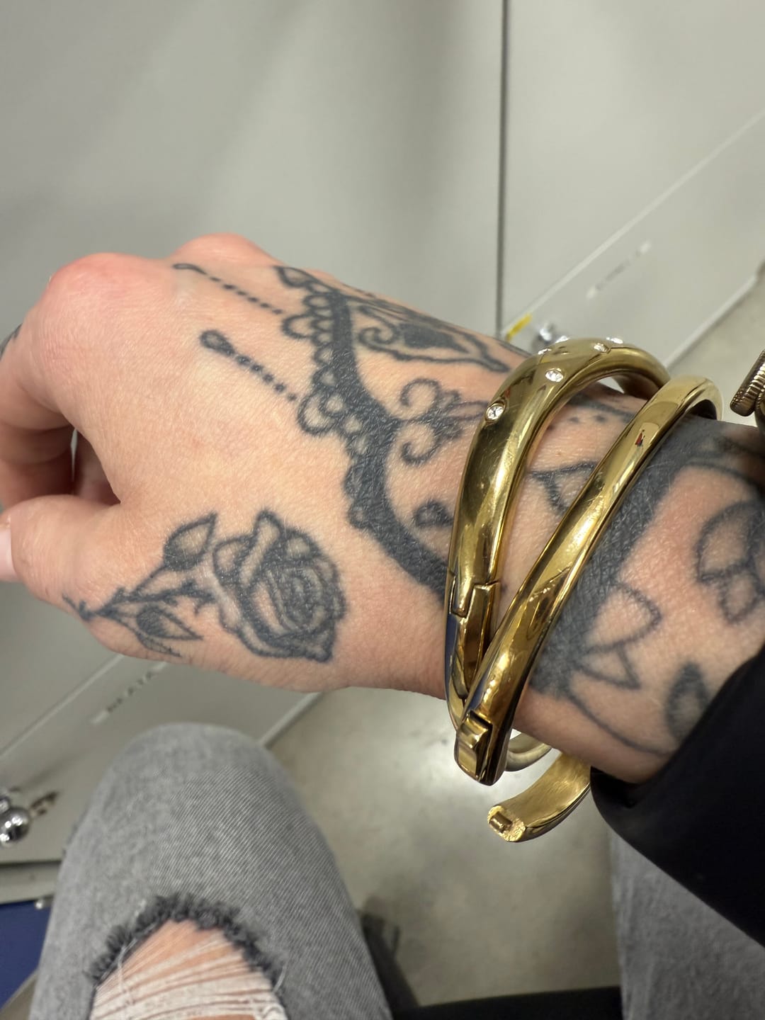 Customer photo review of Wave Bangle with Stones