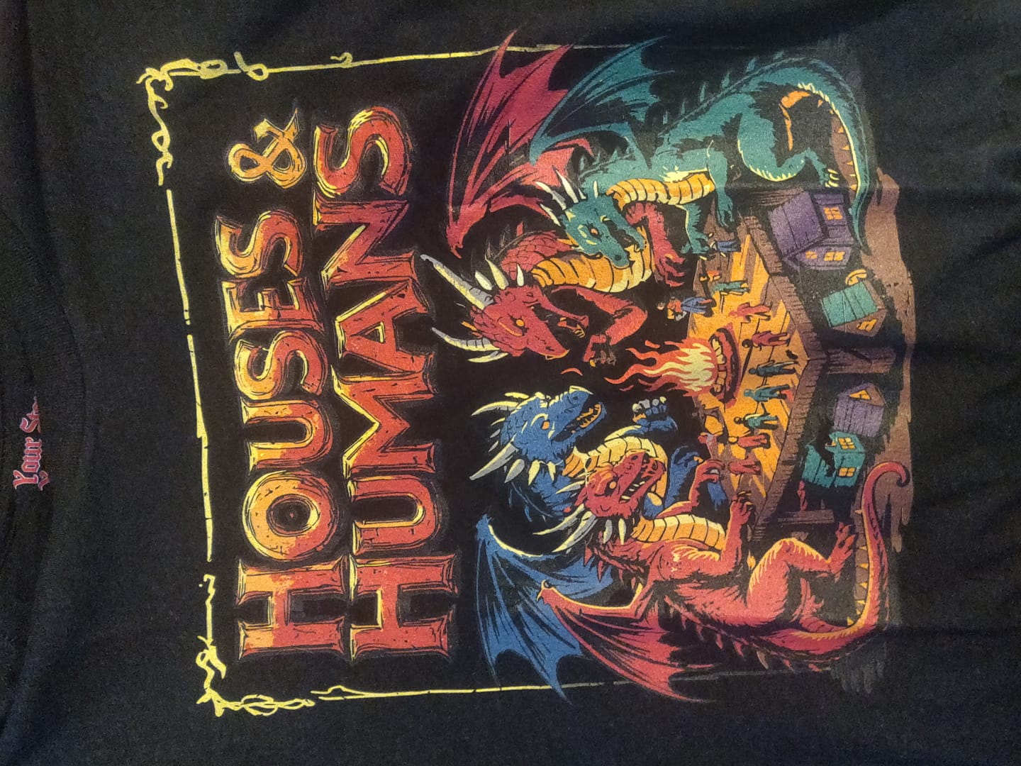 Customer photo review of Houses and Humans T-Shirt