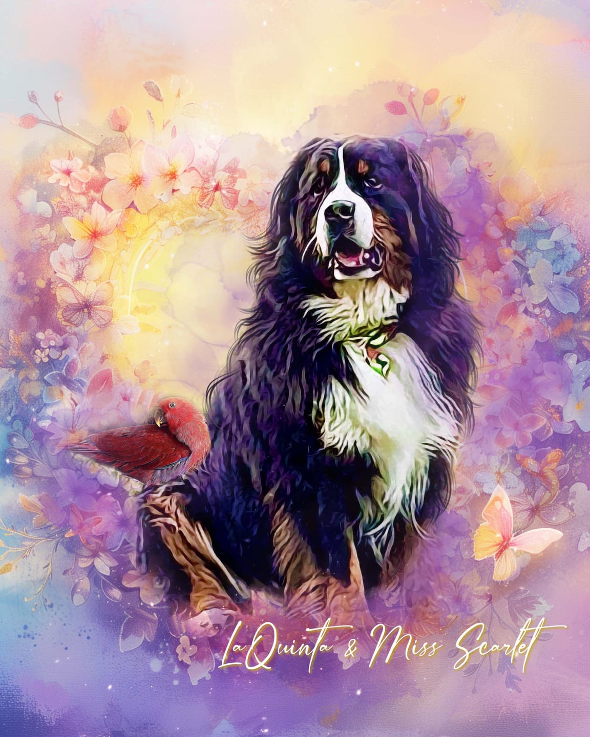 Customer photo review of Custom Watercolor Pet Portrait – BlossomTails