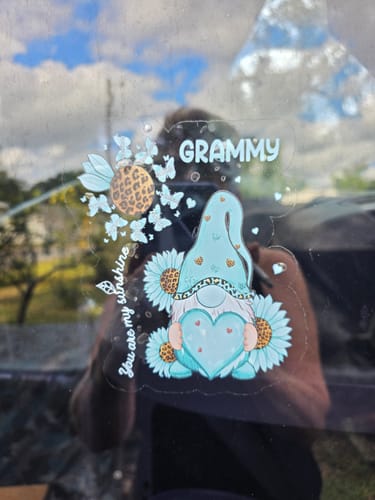 Customer photo review of Unique Leopard Grandma Mom Butterfly Kids Personalized Decal
