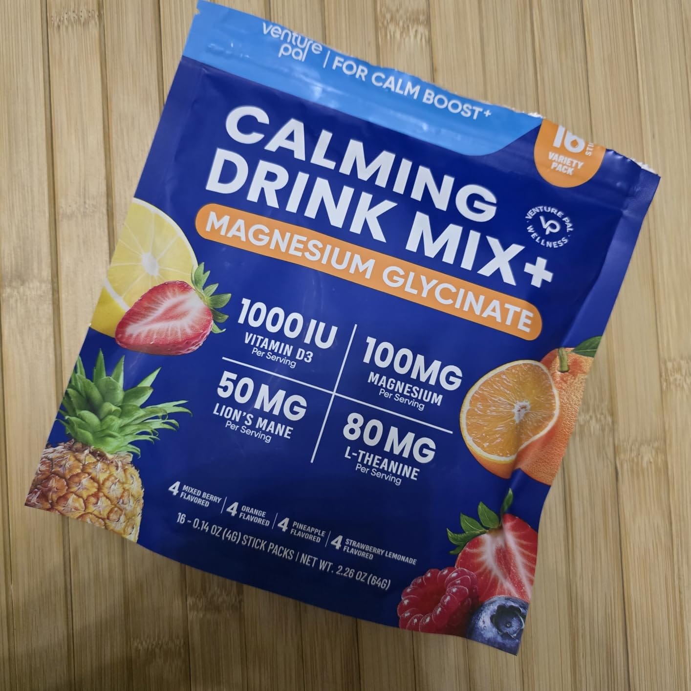 Customer photo review of Magnesium Glycinate Powdered Drink Mix - Variety- 16 Sticks